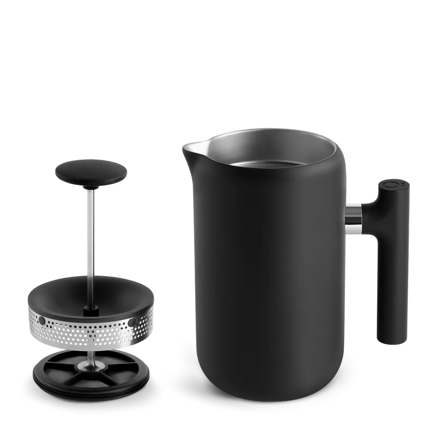 Fellow Clara French Press in Matte Black with filtration system