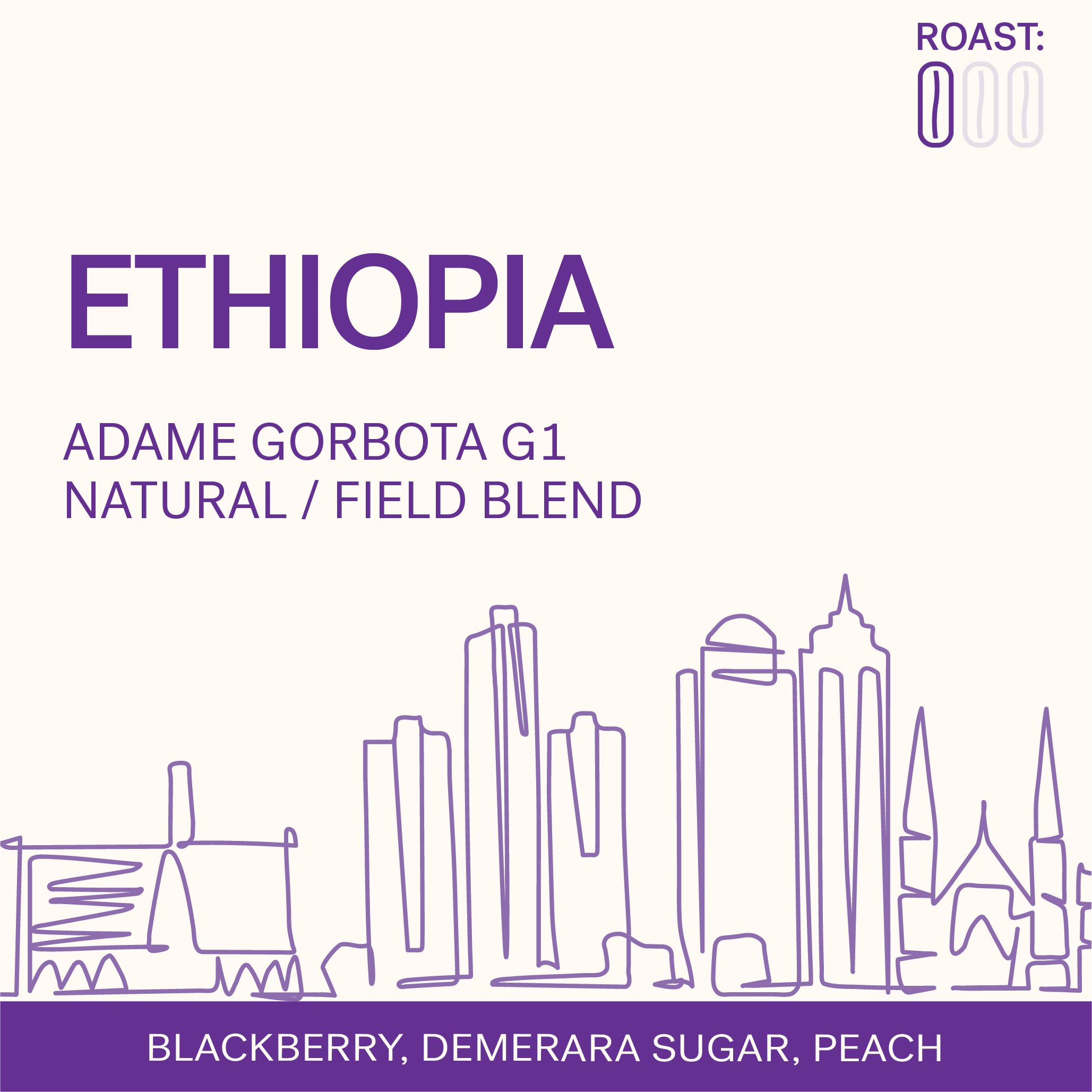 Ethiopia coffee description. Light roast. Adame Gorbota G1