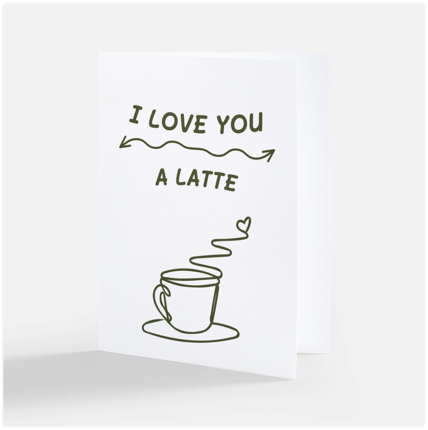 dtroitr's coffee themed Valentine's day card. Text reads I love you a latte, and a cup with a heart graphic is at the bottom